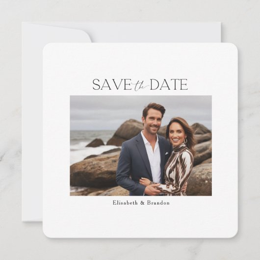 Minimalistische Typografie Moderne Landschaft Foto Save The Date (Vorderseite)