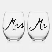 Minimalistische Typografie Moderne Mr. Wedding Weinglas Ohne Stiel (Vorderseite)