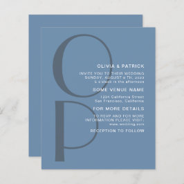 Minimalistische Typografie Monogramm Einladung zur