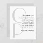 Minimalistische Typografie Monogramm Einladung zur (Vorne/Hinten)