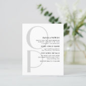 Minimalistische Typografie Monogramm Einladung zur (Stehend Vorderseite)