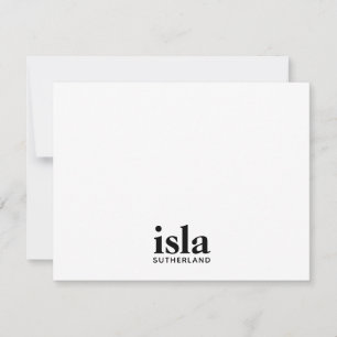 Minimalistische Typografie-Monogramm Mitteilungskarte