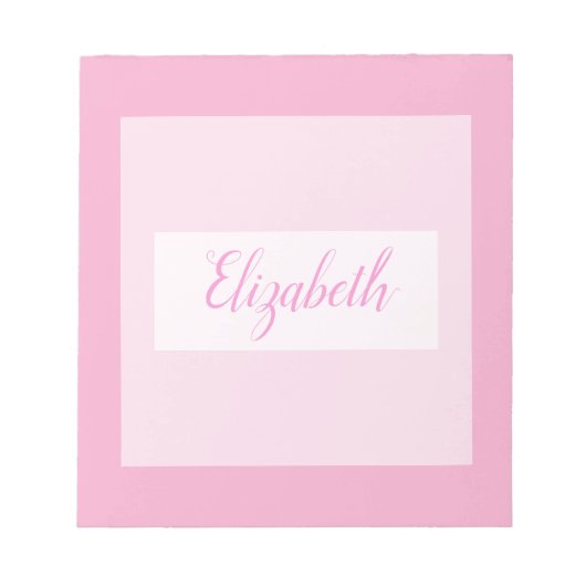 Minimalistische Typografie-Monogramm-Name Notizblock (Vorderseite)