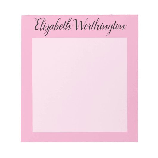 Minimalistische Typografie-Monogramm-Name Notizblock (Vorderseite)