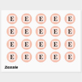 Minimalistische Typografie-Monogramm-Name Runder Aufkleber (Blatt)