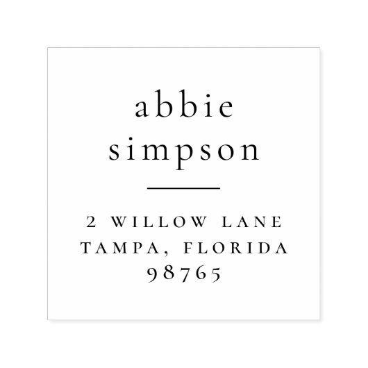 Minimalistische Typografie Name Rücksendeadresse Permastempel (Design)