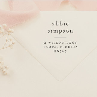Minimalistische Typografie Name Rücksendeadresse Permastempel