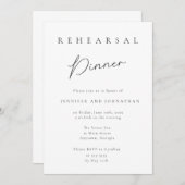 Minimalistische Typografie Probe Dinner Einladunge Einladung (Vorne/Hinten)