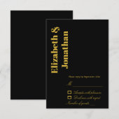 Minimalistische Typografie RSVP Karte (Vorne/Hinten)