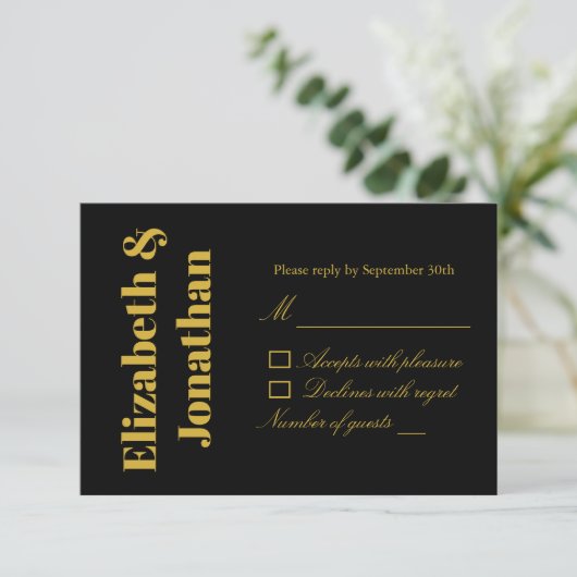 Minimalistische Typografie RSVP Karte (Stehend Vorderseite)