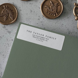 Minimalistische Typografie-Rücksendeadresse