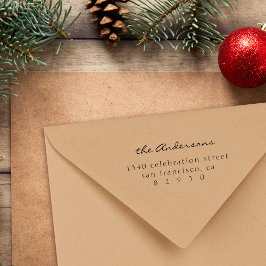 Minimalistische Typografie-Rücksendeadresse Gummistempel