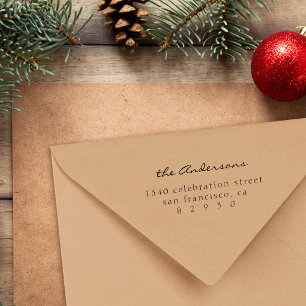 Minimalistische Typografie-Rücksendeadresse Permastempel