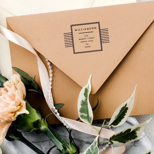 Minimalistische Typografie | Rücksendeadresse von Gummistempel