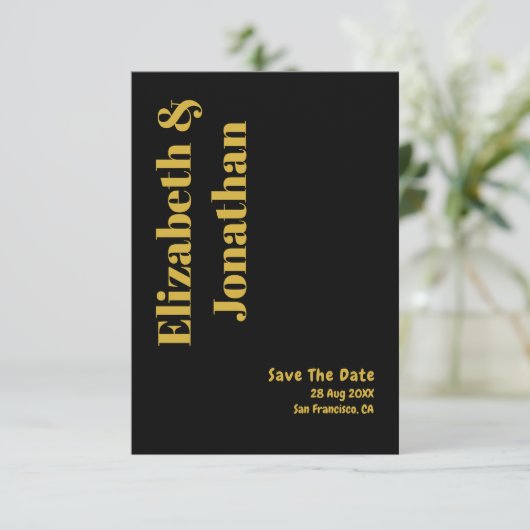 Minimalistische Typografie Save The Date (Stehend Vorderseite)