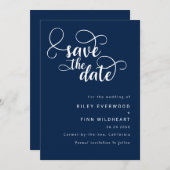 Minimalistische Typografie Save the Date Einladung (Vorne/Hinten)