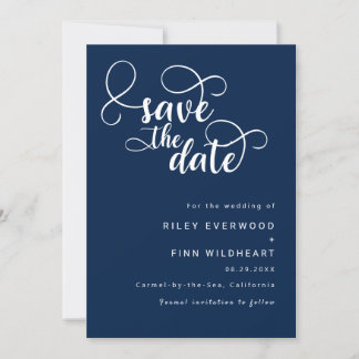 Minimalistische Typografie Save the Date Einladung