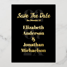 Minimalistische Typografie Save the Date Folie Einladungspostkarte
