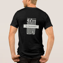 Minimalistische Typografie-Schwarz-T-Shirt