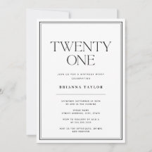 Minimalistische Typografie Schwarz & Weiß 21. Gebu