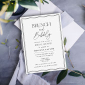 Minimalistische Typografie Schwarz-Weiß-Brautparty Einladung