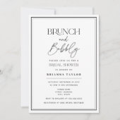 Minimalistische Typografie Schwarz-Weiß-Brautparty Einladung (Vorderseite)