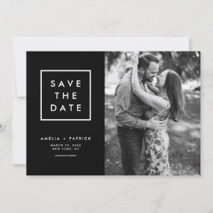 Minimalistische Typografie Schwarz-Weiß-Foto Save The Date