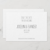 Minimalistische Typografie Schwarz/Weiß Save the D Save The Date (Vorne/Hinten)