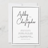 Minimalistische Typografie Script Black & White We Einladung (Vorderseite)