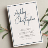 Minimalistische Typografie Script Indigo Blue Wedd Einladung