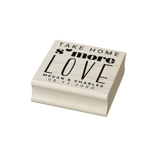 Minimalistische Typografie S'more Liebe Hochzeit Gummistempel (Stempel)