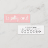 Minimalistische Typografie Trendrosa Treuekarte Mini Visitenkarte (Vorne/Hinten)