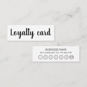 Minimalistische Typografie Trendy Loyalität Visite Mini Visitenkarte (Vorne/Hinten)