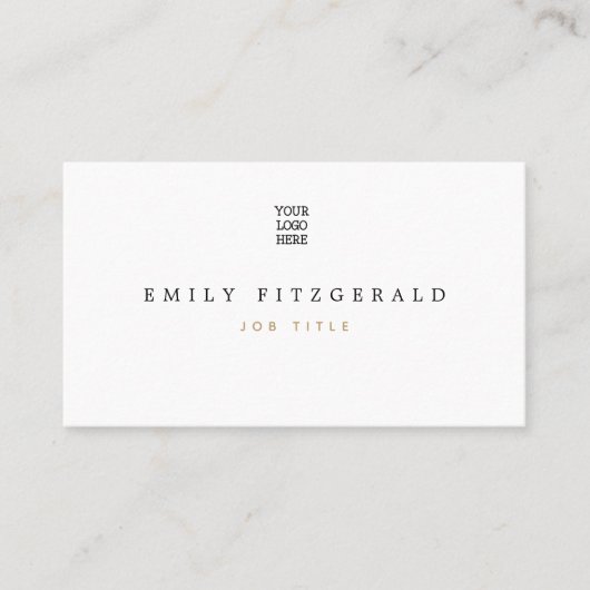 Minimalistische Typografie und Schwarz/Ihr Logo Visitenkarte (Vorderseite)