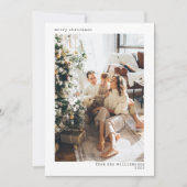 Minimalistische Typografie Weihnachten Zwei Fotos  (Vorderseite)