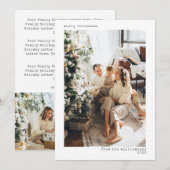 Minimalistische Typografie Weihnachten Zwei Fotos  (Vorne/Hinten)