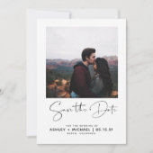 Minimalistische Typografie Weißes Foto Save the Da Date (Vorderseite)
