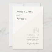 Minimalistische Typografie Winterwald Foto Hochzei Einladung (Vorderseite)