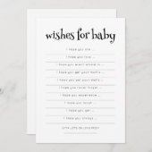 Minimalistische Typografie Wünsche für Babyduschka Einladung (Vorne/Hinten)