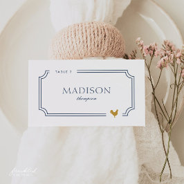 Minimalistische typografische Platzkarte mit Essen