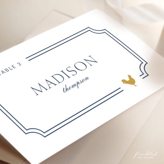 Minimalistische typografische Platzkarte mit Essen