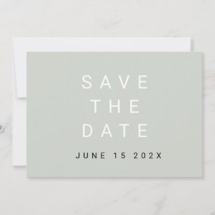 Minimalistische typografische Salbei Save-The-Date Save The Date