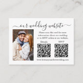 Minimalistische UAWG Details Foto 2 QR Hochzeit Begleitkarte (Vorderseite)