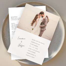 Minimalistische UAWG mit Schwarz-Weiß-Foto Einladung