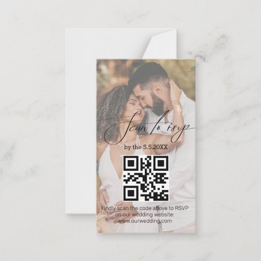 Minimalistische uAwg qr-Code Hochzeit Foto Paar Mitteilungskarte (Vorderseite)