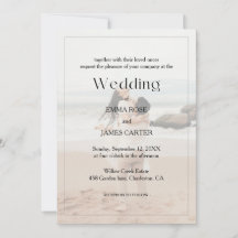 Minimalistische Überlagerungs-Foto-Hochzeitseinlad