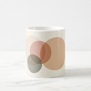 Minimalistische Überlappende Kreise Kunst Kaffeetasse