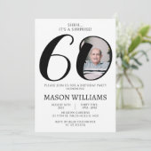 Minimalistische Überraschung 60. Foto Einladung (Stehend Vorderseite)