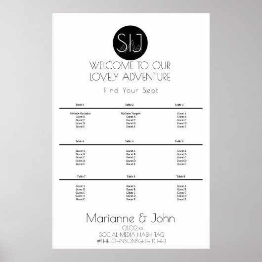 Minimalistische Übersicht über die Platzierung von Poster (Vorne)