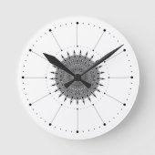 Minimalistische Uhr an der Wand ohne Nummern (Vorderseite)
